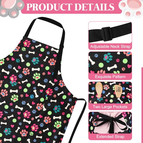 Waterproof Dog Grooming Apron with Pockets - Cute Pet Print Design