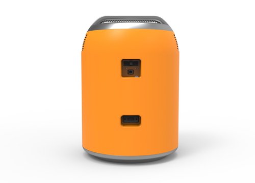 Crush branded can shaped 6 can mini personal fridge cooler-W: 10.20" x L: 10.20" X H: 14.53 (Orange)