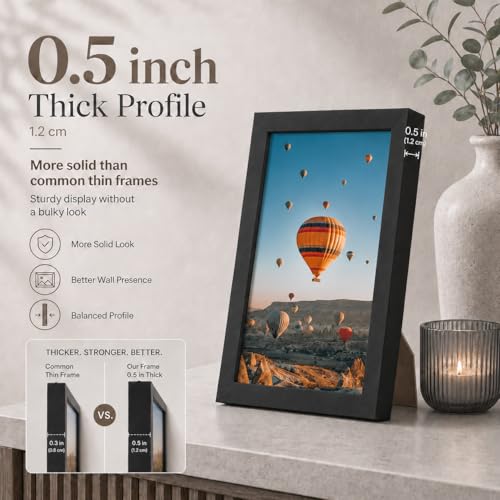 JCJMY 8.5x11 Picture Frame Black for Certificate, Poster and Photo