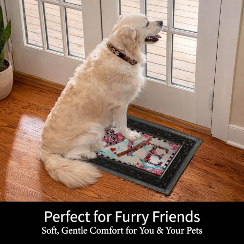 Spring Holiday Doormat Bundle & Tray Set - Interchangeable Indoor Outdoor Welcome Mats 30x18 - Variation 2