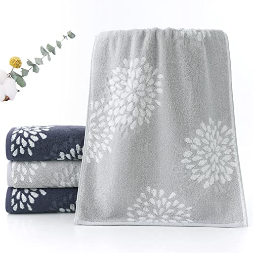 Floral Cotton Hand Towels Set of 4 - Soft & Absorbent Decorative Bathroom Set