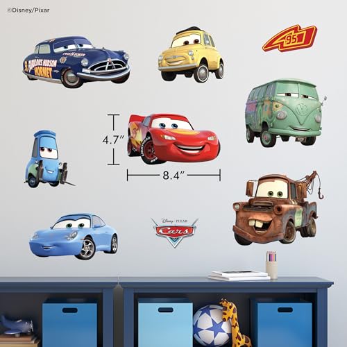 Race Car Wall Decals Set - Peel and Stick Vinyl Room Stickers for Kids