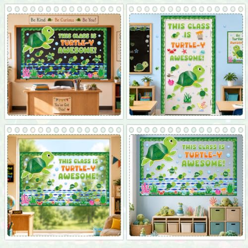 3D Sea Turtle Bulletin Board Decoration Set for Classroom and Office