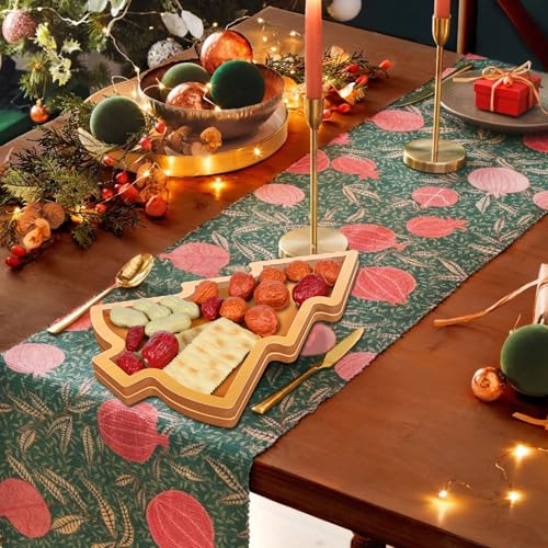 Christmas Tree Wooden Serving Tray - Holiday Appetizer & Dessert Platter