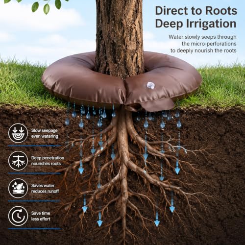10 Gallon Slow Release Tree Watering Bag Ring for Deep Root Irrigation