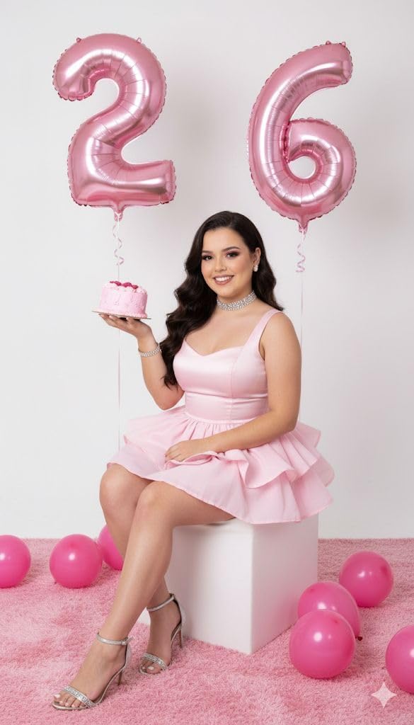 Skiennix 40-Inch Pastel Pink Balloon Number - 18th Birthday Party Decoration for Men & Women