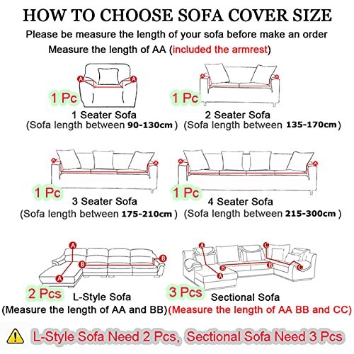 Keepatin Santa Claus 3 Seat L-Shaped Sofa Cover Elastic Recliner Couch Protector