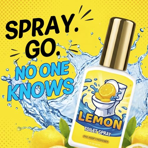 Natural Toilet Odor Eliminator Spray, Lemon Scent 2-Pack (4 Fl Oz)