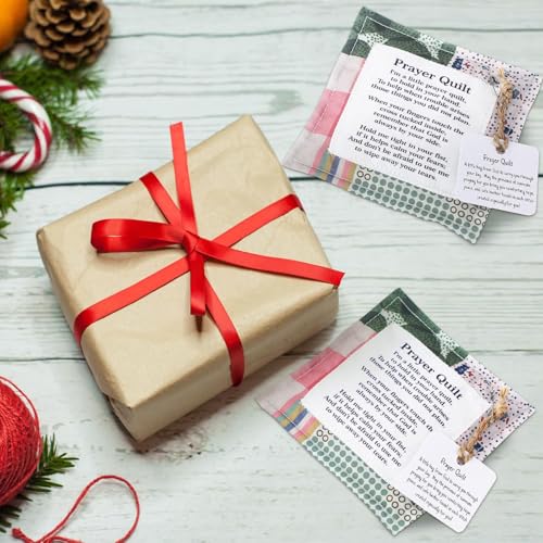 12 Mini Prayer Quilts with Cross - Handmade Scripture Gifts