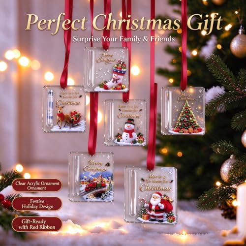 6 Pack Christmas Cash Gift Holder Ornaments for Holiday Decor