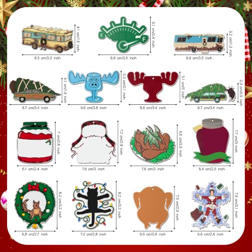 Christmas Vacation Funny Wooden Ornaments Set - 46Pcs Holiday Decor