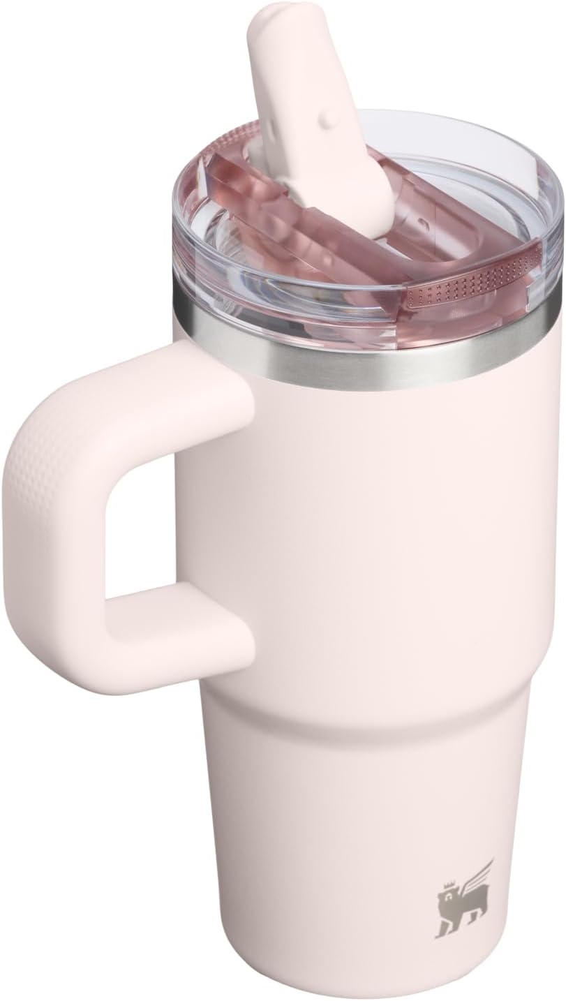 STANLEY Quencher ProTour Tumbler - 14 oz Insulated Stainless Steel with Leakproof Lid & Built-In Straw | Rose Quartz
