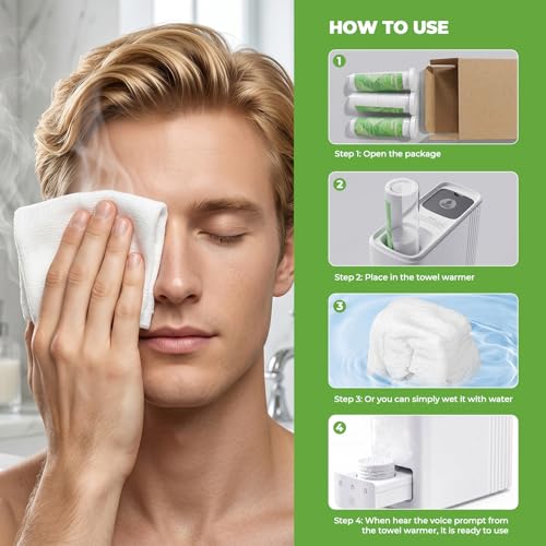 60 Pcs Compressed Face Towel Refills - 100% Viscose Disposable Facial Wipes