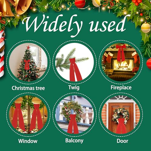 Red Front Door Wreath Blank Sash 2 Pack Polyester DIY Holiday Decor