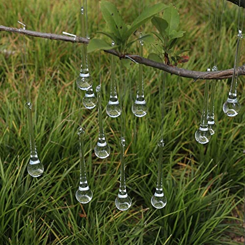 10pcs 4-inch Clear Glass Teardrop Ornaments for Christmas Tree Decorations