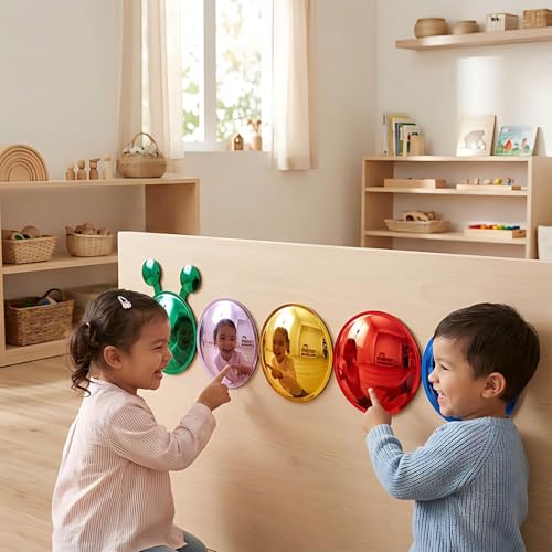 7-Piece Caterpillar Sensory Bubble Mirror Set for Kids Wall Decor