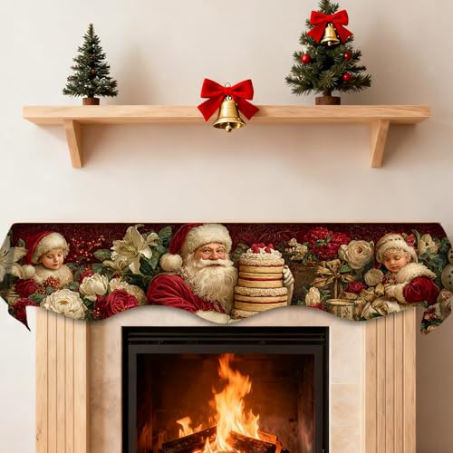 Nuxovilar Santa Cake Mantel Scarf Cover 19x79 in YLU09839 Christmas Decor