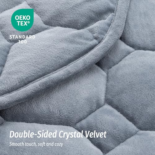 Weighted Lap Blanket 7lbs, 24x29 Inch Soft Crystal Velvet Travel Throw