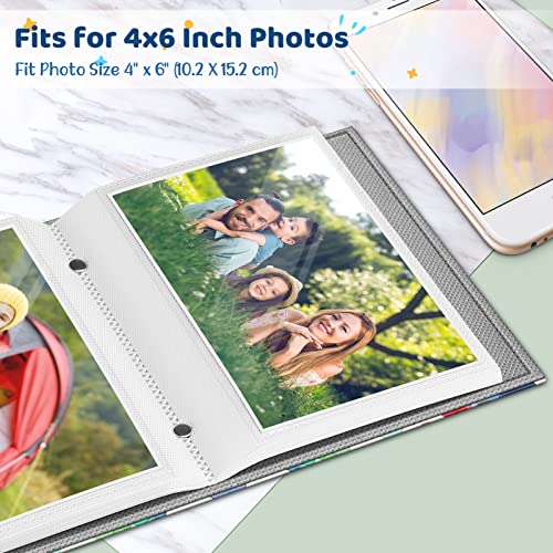 Small Photo Album 4x6 - 52 Pocket Vegan Leather Memory Book for Keepsakes