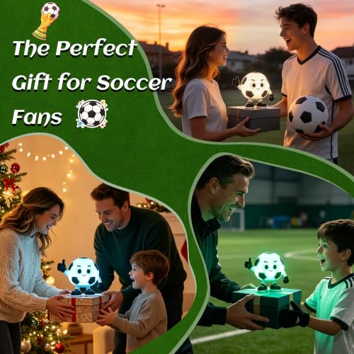 Soccer Ball LED Night Light for Kids Bedroom with 7 RGB Colors and Timer