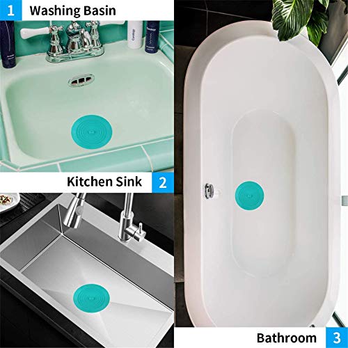 2PCS Silicone Bathtub Drain Stopper & Hair Catcher - 6 Inch