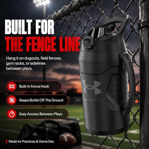 Insulated Water Bottle 64 oz Half Gallon Sports Jug with Handle and Fence Hook
