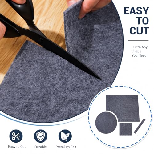 Non-Slip Rug Pad 3x5 Ft, 1/8 Inch Thin Felt & Rubber Backing for Floors