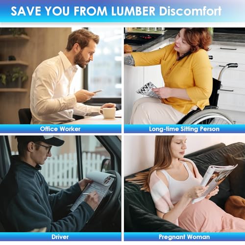 Lumbar Support Pillow for Office Chair and Car - Memory Foam Cushion