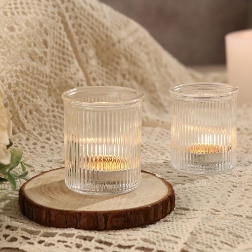Uniteland 36 Pack Clear Votive Candle Holders for Fall & Christmas - Style 2