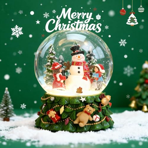 Light-Up Musical Christmas Snow Globe - 8.25-Inch Snowman Holiday Decor