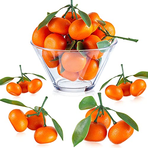 Artificial Mini Orange Cluster Decor - 15 Realistic Faux Fruits