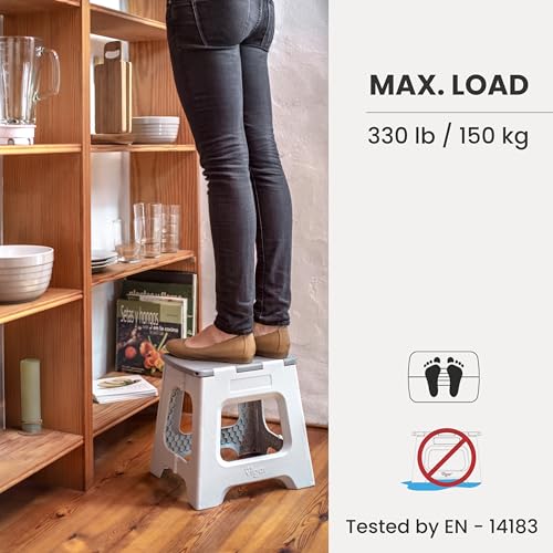 Compact Foldable Step Stool - 12.5" Non-Slip Portable Step, 330 lb Capacity
