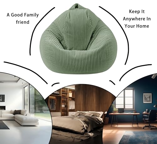 3ft Memory Foam Bean Bag Chair for Kids and Teens - Cozy Lounge Sofa