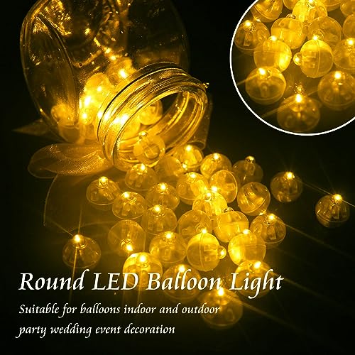 Chzk 200pcs Warm White Mini LED Balloon Lights Multicolor Paper Lanterns for Easter Party Christmas