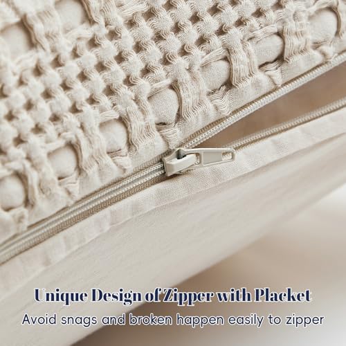 PHF 20x54 Inch Oatmeal Cotton Waffle Body Pillowcase - No Insert