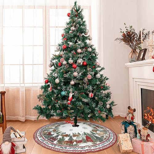Horse Christmas Tree Skirt 36 Inch - Festive Holiday Xmas Tree Mat