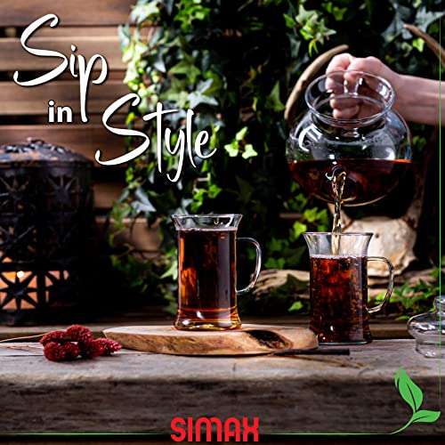 Simax Borosilicate Glass Irish Coffee & Tea Glasses - Set of 6, 8.5oz, Heat & Shock Resistant