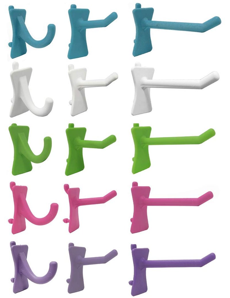 Greenleaf Industries PegPro® J, 1" & 2" Kit for Standard “Wood Fiber” pegboard – Durable Plastic Pegboard Hooks - for Garage, Kitchen, Craft Room, and More (J, 1" & 2" Hook - 72 Pack, Confetti Mix)