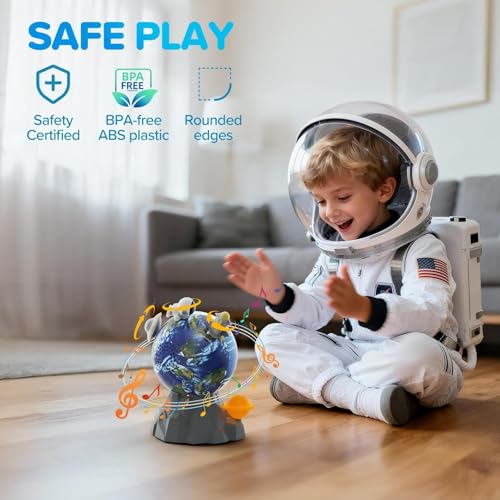 Magnetic Musical Rotating Space Toy with Astronaut Figures and LED Lights