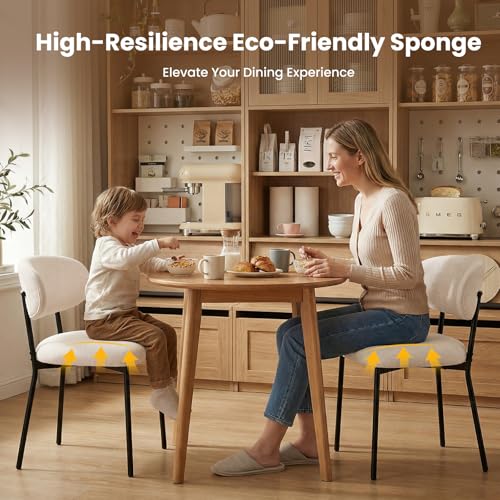 Upholstered Dining Chairs Set of 4, Modern Kitchen Chairs with Metal Legs