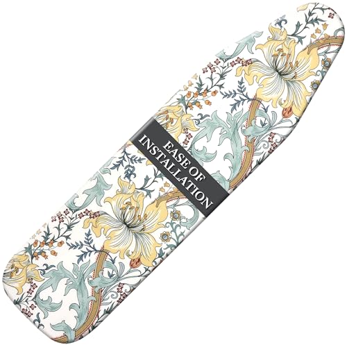 Standard Ironing Board Cover and Pad, 15x54 Inch Organic Cotton Heat-Resistant