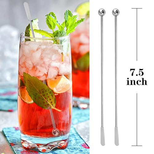 Csdtylh Style 1 15Pcs Metal Coffee Stir Sticks Reusable Stainless Steel Swizzle