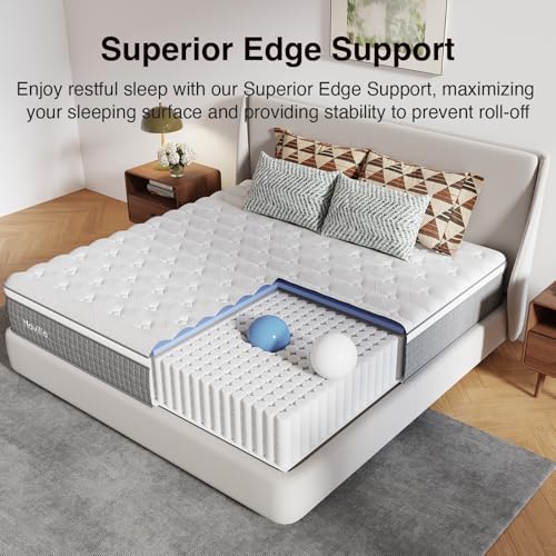 12 Inch Full Size Hybrid Mattress - Cooling Gel Memory Foam & Pocketed Coils
