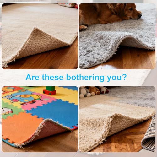 8 PCS Non-Slip Rug Grippers, Triangle Double-Sided Carpet Tape for Floors