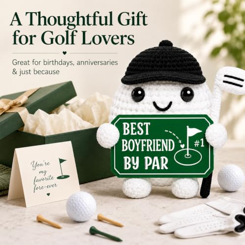 Best Boyfriend by Par Golf Gift Crochet Ball Doll | Christmas Stocking Stuffers