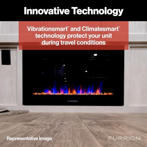 30-Inch Electric RV Fireplace with Multicolor LED Flames and Heater