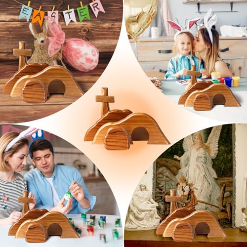 Wooden Easter Resurrection Scene Set - Religious Tabletop Decoration