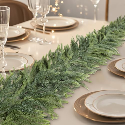 Montekin 2 Pcs 6ft Real Touch Norfolk Pine Christmas Garland (Variation 2)