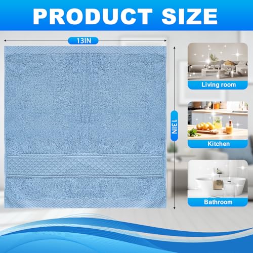 INFICRIME Multicolor 6 Pack Cotton Washcloths 13x13 Inches, Soft & Absorbent