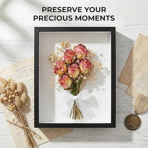 3-Piece 8x10 Shadow Box Frame Set, Wooden Display Case for Keepsakes